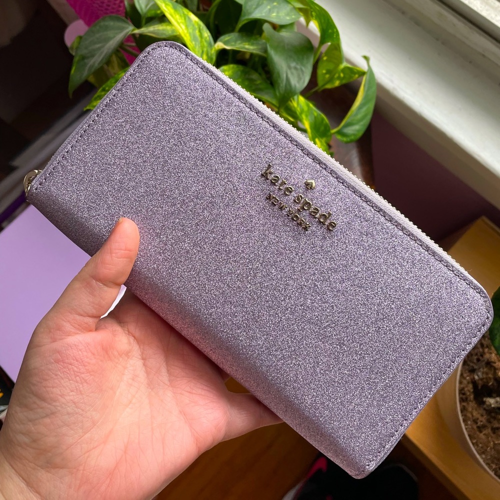 Kate spade purple glitter wallet